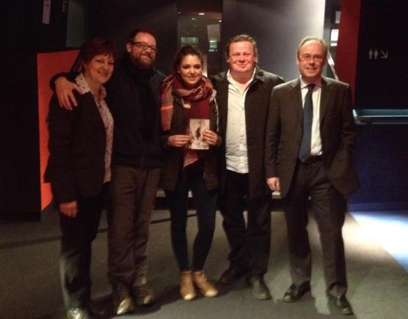 The Stay cast and crew screening. L-R: Exec Producer Sarah Stokes, Writer/Director Frazer Lee, Actress Daniela Finley, Composer Lester Barnes, Exec Producer Phil Stokes.